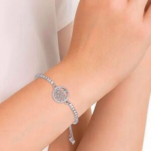 Cubic Zirconia Tree Of Life Adjustable Bolo Bracelet InFine Silver Plate jewelry